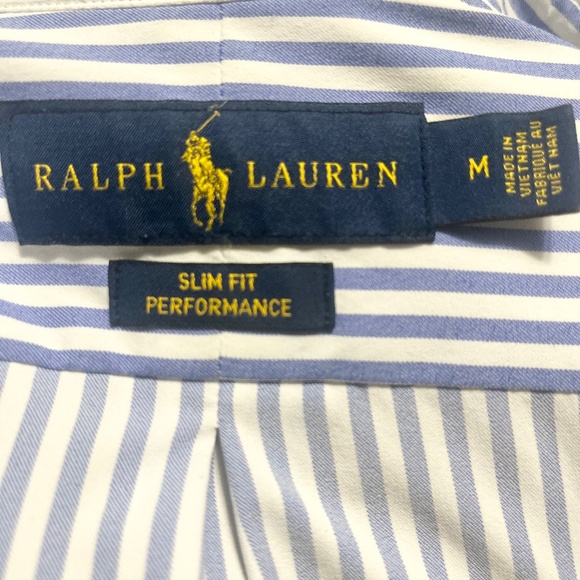 Ralph Lauren Slim Fit Performance Button Down | Size:Medium | Color: Pale Blue - Picture 5 of 9